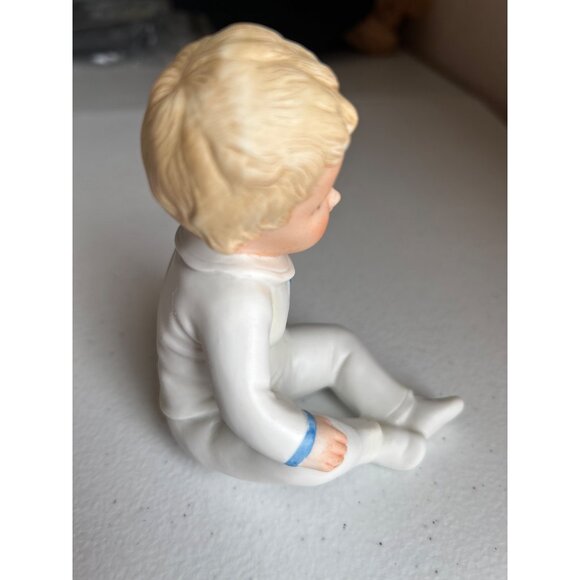 Vtg Andrea By Sadek Porcelain Figurine Baby Boy Sitting Japan Collectible - Picture 4 of 6